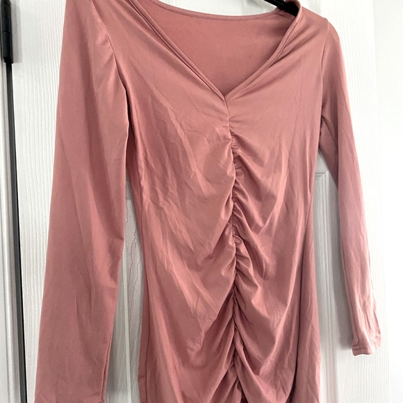 Mauve bodycon long sleeve dress - Picture 1 of 2